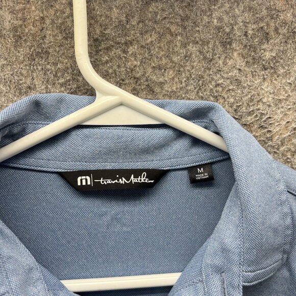 Travis Mathew Polo Shirt Mens Medium Blue Pebble Beach Golf Links Performance - Picture 8 of 14